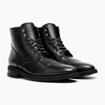 Stivali Stringati Thursday Boots Captain Pelle Uomo Nere | IT75HAP