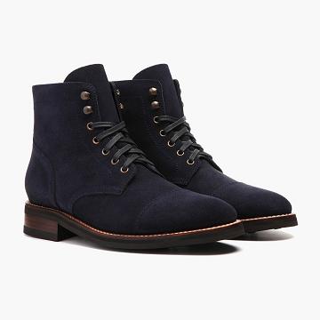 Stivali Stringati Thursday Boots Captain Scamosciate Uomo Blu | IT87RVD