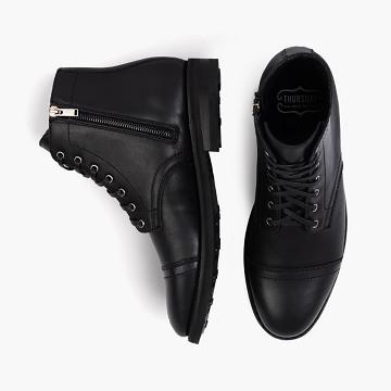 Stivali Stringati Thursday Boots Major Pelle Uomo Nere | IT102GSO