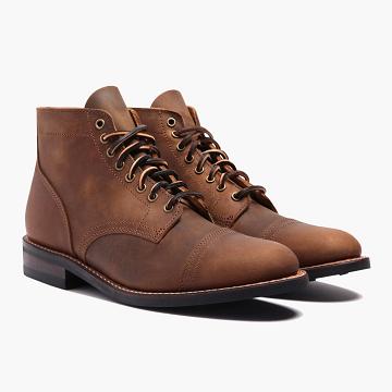 Stivali Stringati Thursday Boots Vanguard Pelle Uomo Caffè | IT128GSO