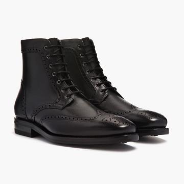 Stivali Stringati Thursday Boots Wingtip Pelle Uomo Nere | IT133PJJ