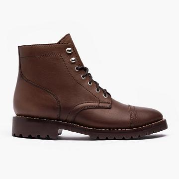 Stivali Thursday Boots Captain Pelle Rugged & Resilient Uomo Caffè | IT146VRW